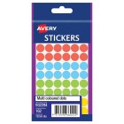 Avery Dot Stickers Permanent 932294 12mm Diameter Assorted Colours Pack 162 Labels image