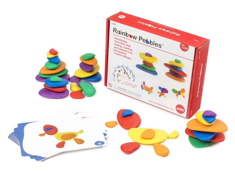 EDX Rainbow Pebbles 36 Pieces With 20 Activity Cards Set