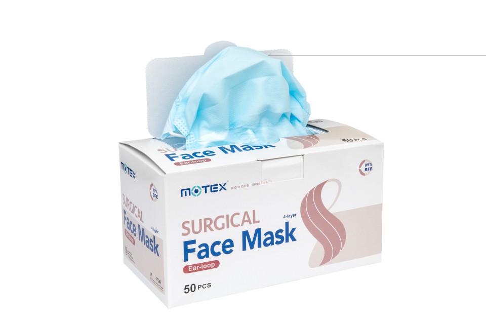Astm Level 3 Type IIR 4 Ply Surgical Face Mask Box Of 50