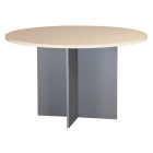 Knight Eko Meeting Table 1200(Diameter)x730(h)mm Nordic Maple/Silver image