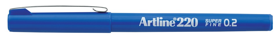 Artline 220 Fineliner Pen Super Fine 0.2mm Blue