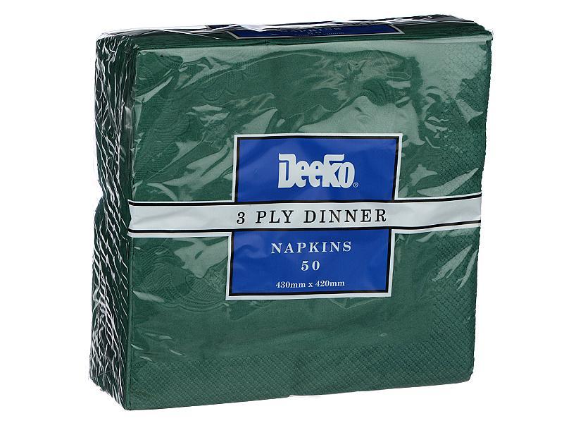 Tork Premium Napkins 3 Ply Dinner Bottle Green 390X390 Pk 50