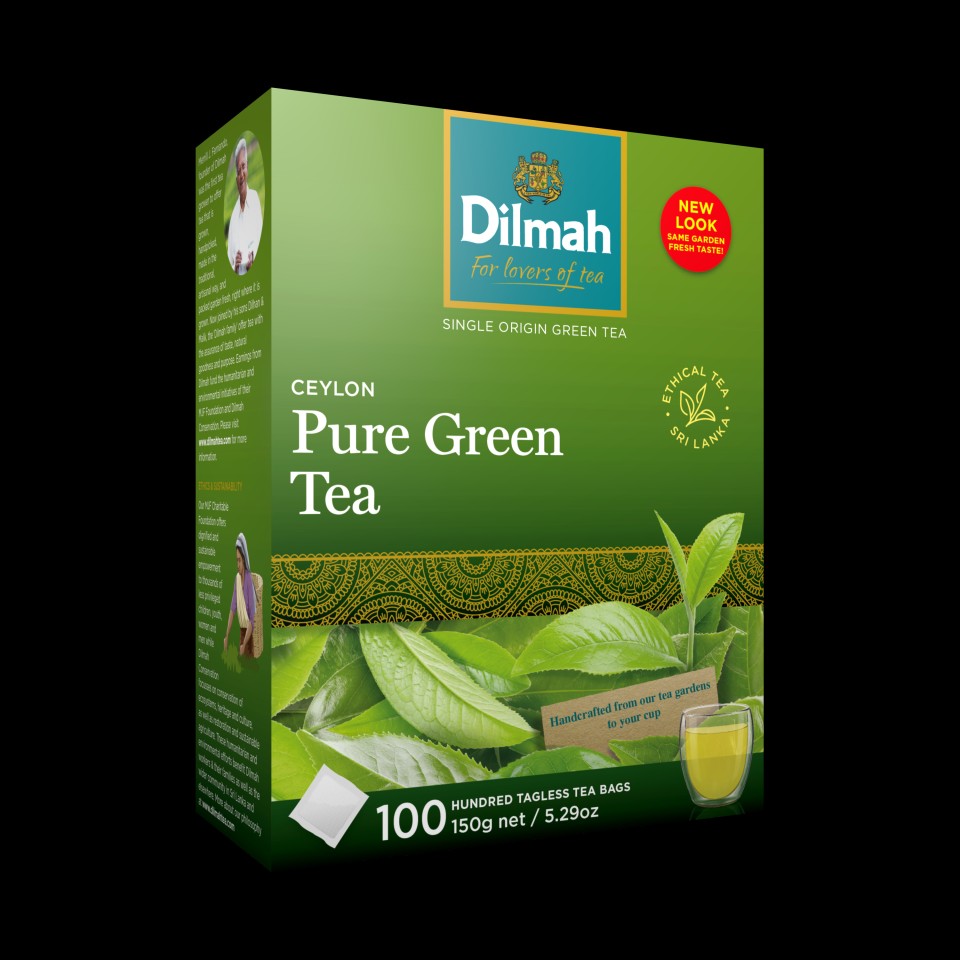 Dilmah Ceylon Pure Green Tea Tagless Tea Bags Pack 100