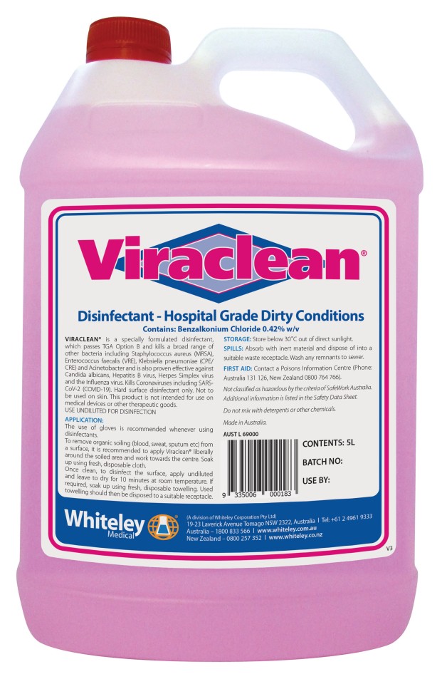 Viraclean Hospital Grade Disinfectant 5l