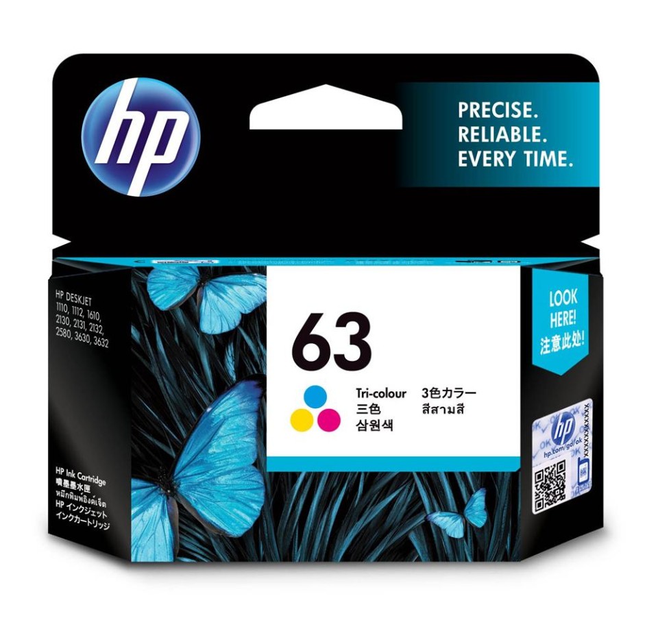 HP Inkjet Ink Cartridge 63 Tri Colour