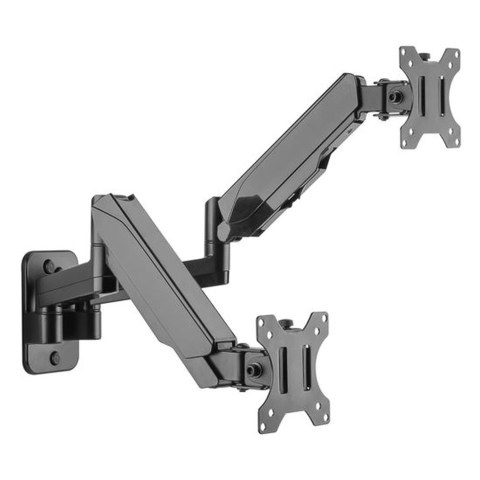 Brateck 17in - 32in Dual Screen Wall Mounted Gas Spring Monitor Arms.