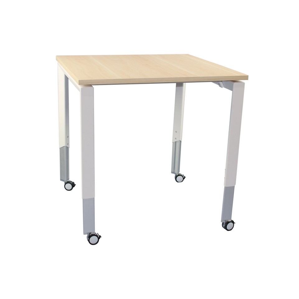 Oblique Mobile Height Adjustable Meeting Table 900Wx900Wmm