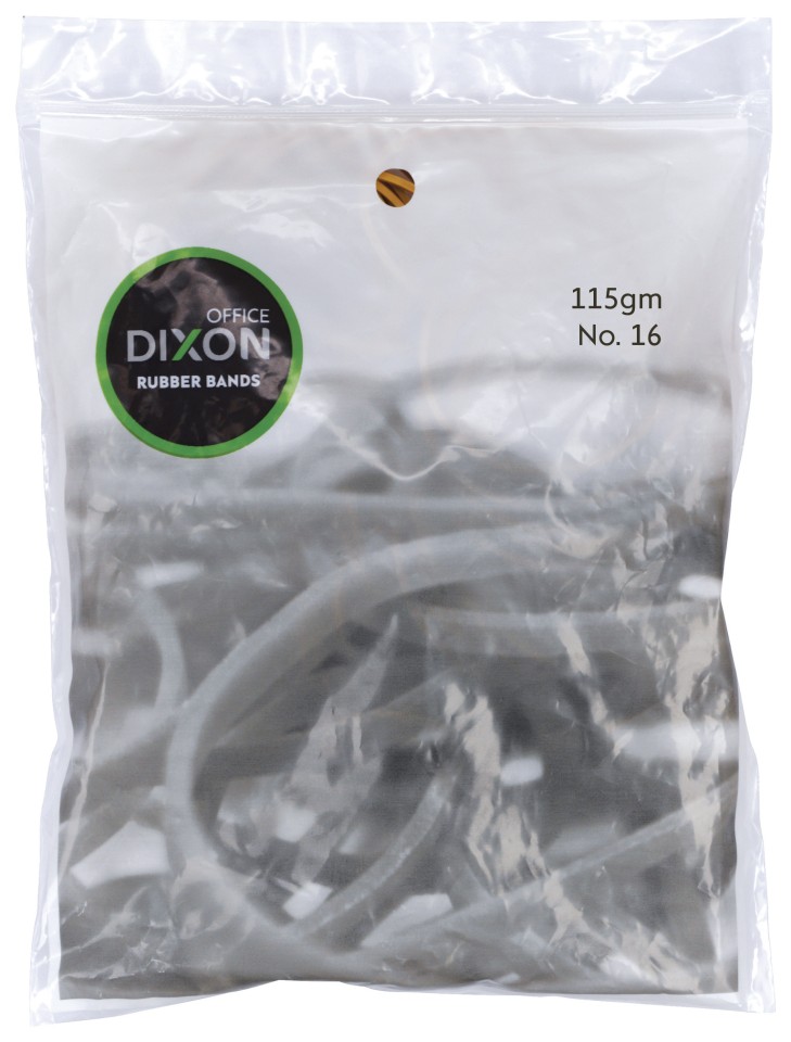 Dixon Rubber Bands No. 16 1.6 x 64mm Bag 115g