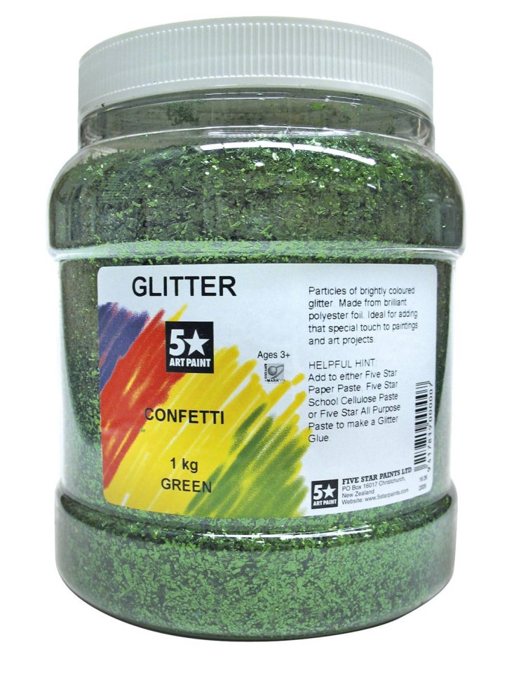 5 Star Glitter Green 1kg Jar