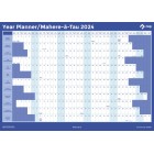 NXP 2024 Wall Planner A3 Double Sided Laminated Blue image