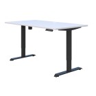 Duo II Electric Height Adjustable Desk White Top with Black Frame image