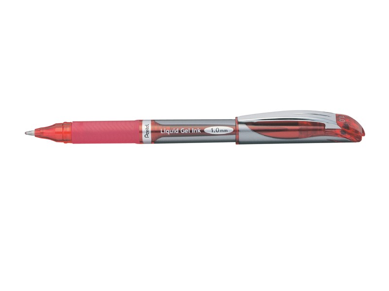 Pentel Energel Deluxe Rollerball Pen Capped Gel Ink Medium BL60 1.0mm Red