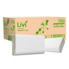 Livi Basic 7453 Widefold Hand Towel 1 ply 180 Sheets per pack White Carton of 20 image
