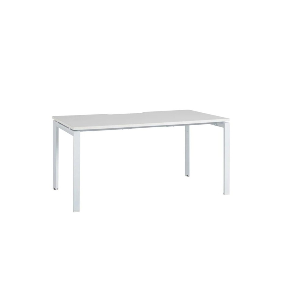Novah Straight Desk White Top / White Frame