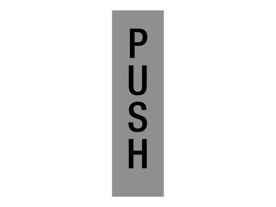 Apli Push Sign PVC Sheet Self-Adhesive Silver & Black