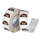 Avery Day Rotation Labels Thursday Removable Round 937332 24mm Brown Roll 1000 image