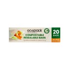 Ecopack Compostable Resealable Snack Bags 160 x 110mm Box of 20 Bags image