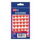 Avery Red Heart Stickers 15 Mm Diameter Permanent Pack 70 Labels (932363) image