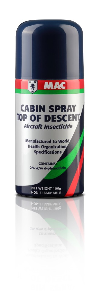MAC Cabin Spray Top of Descent Aircraft Insecticide 100g Pack 50