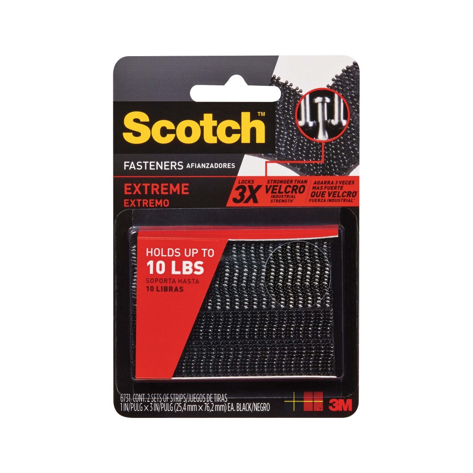 Scotch Dual Lock Fasteners Extreme 25.4x76.2mm Black Pack 2