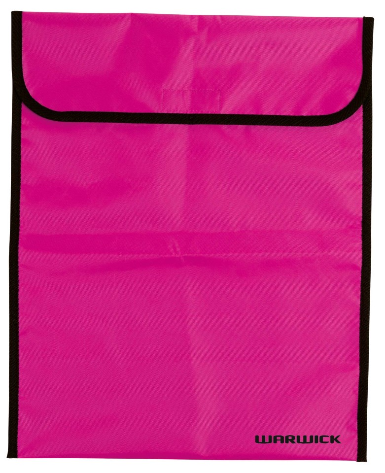 Warwick Homework Bag Velcro Extra Large Fluoro Hot Pink
