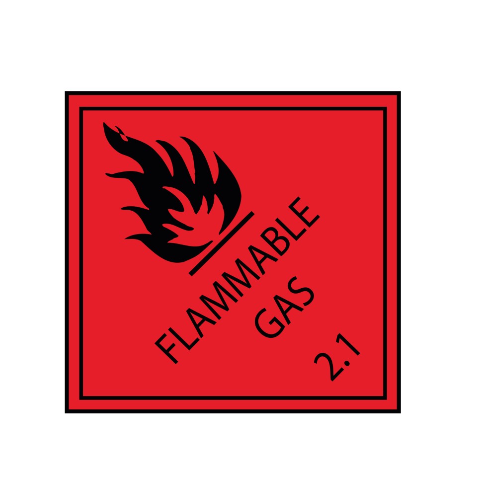 Rip Stick Flammable Gas 2.1 Label 500 Per Roll