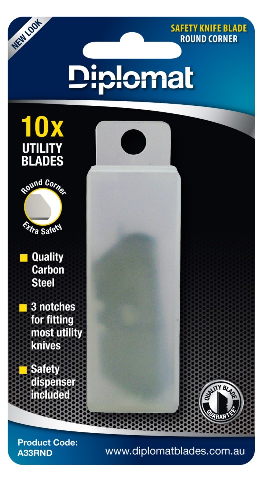 Diplomat A33 Round Safety Knife Replacement Blades Pack Of 10