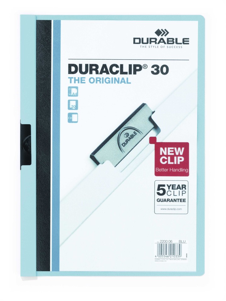 Durable Duraclip Report Cover Slide Clip Blue
