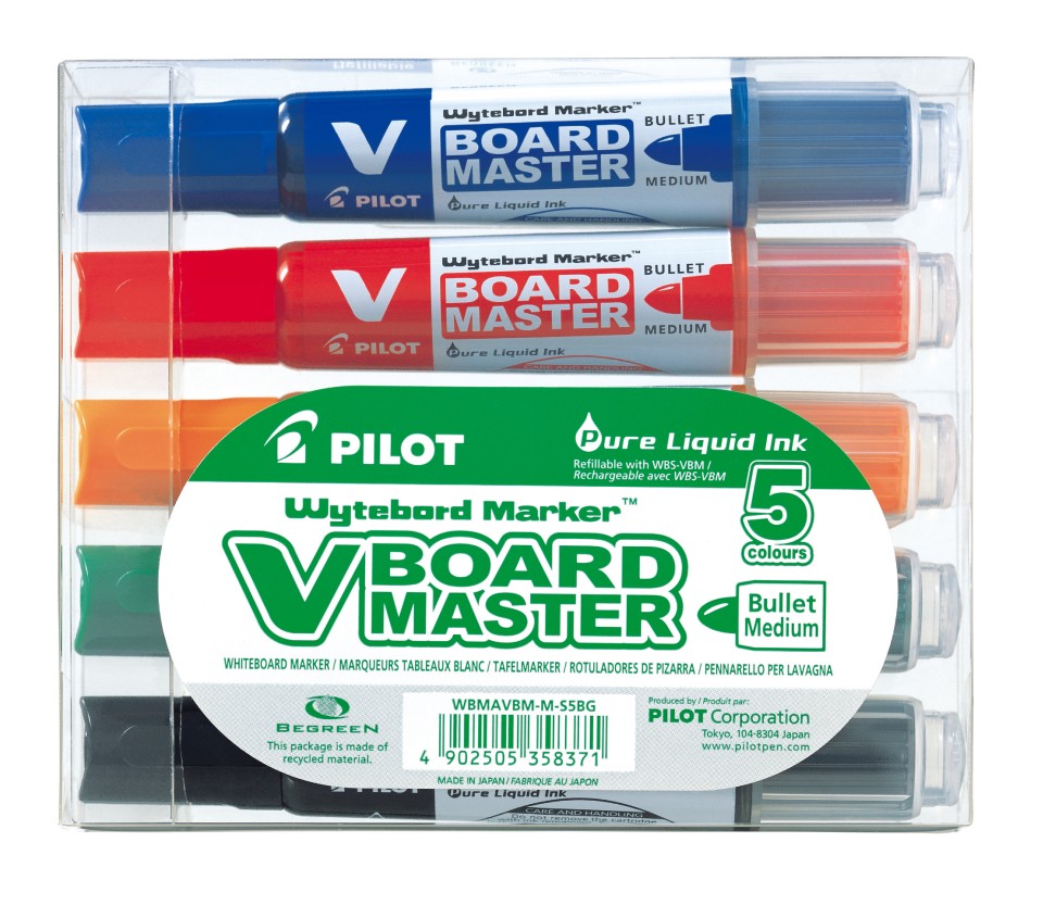 Pilot Whiteboard Marker Bullet Medium Assorted Colours Pack 5