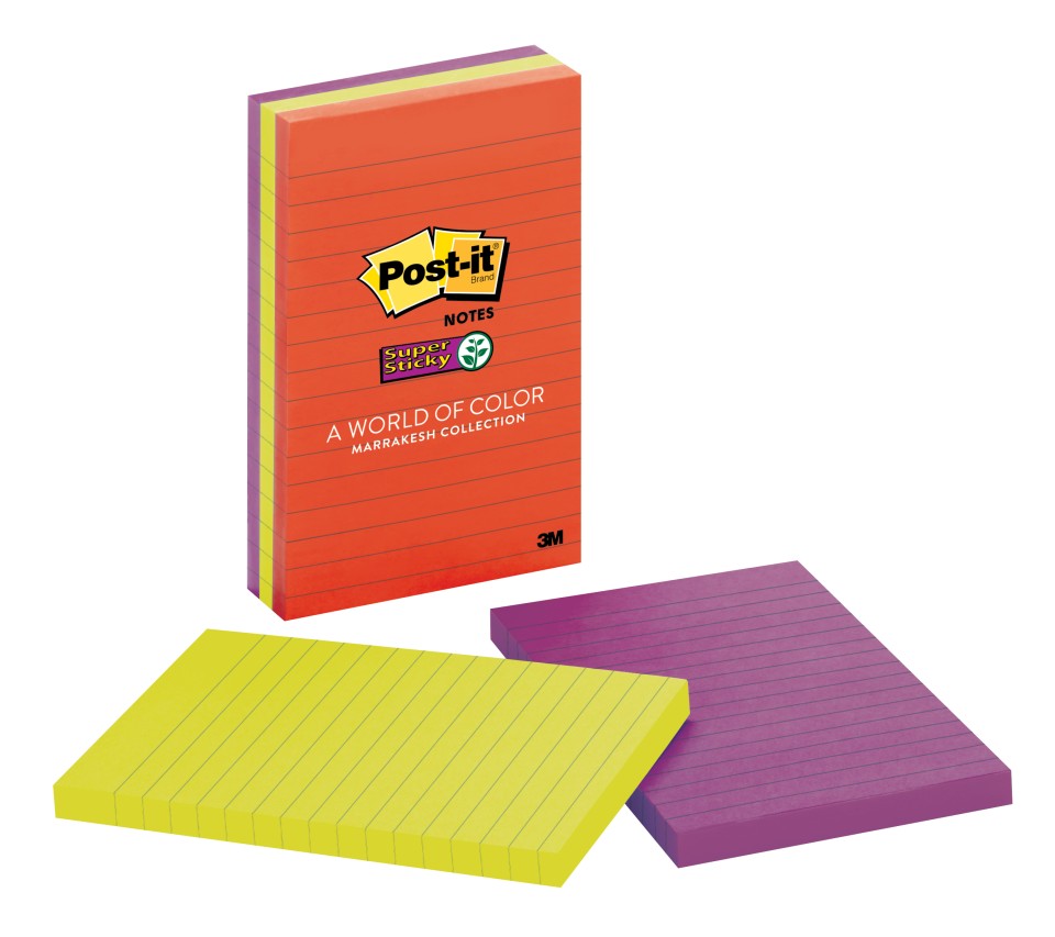 Post-it Super Sticky Lined Notes 660-3SSAN 101 x 152mm Marrakesh Pack 3