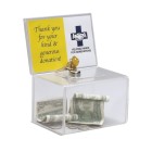 Deflecto Coin Box Lockable With Sign Holder A6 image