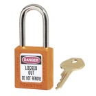 Master Lock Safety Padlock Steel Shackle Orange image