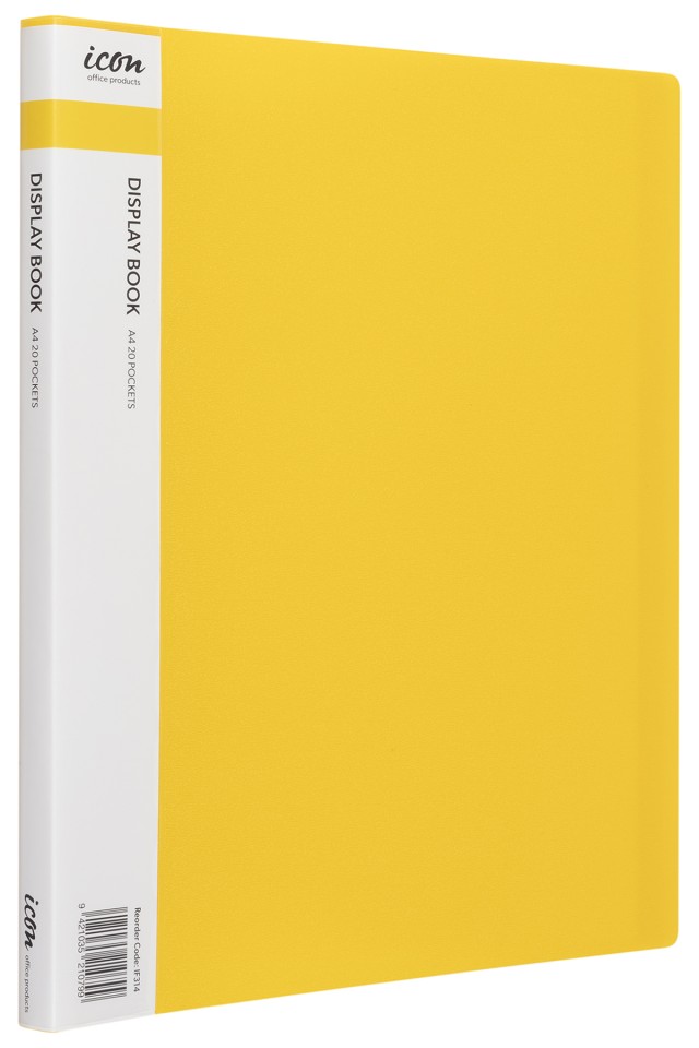 Icon Display Book A4 20 Pockets Yellow