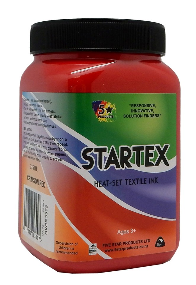 Five Star Ink Startex Textile 375ml Crimson Red