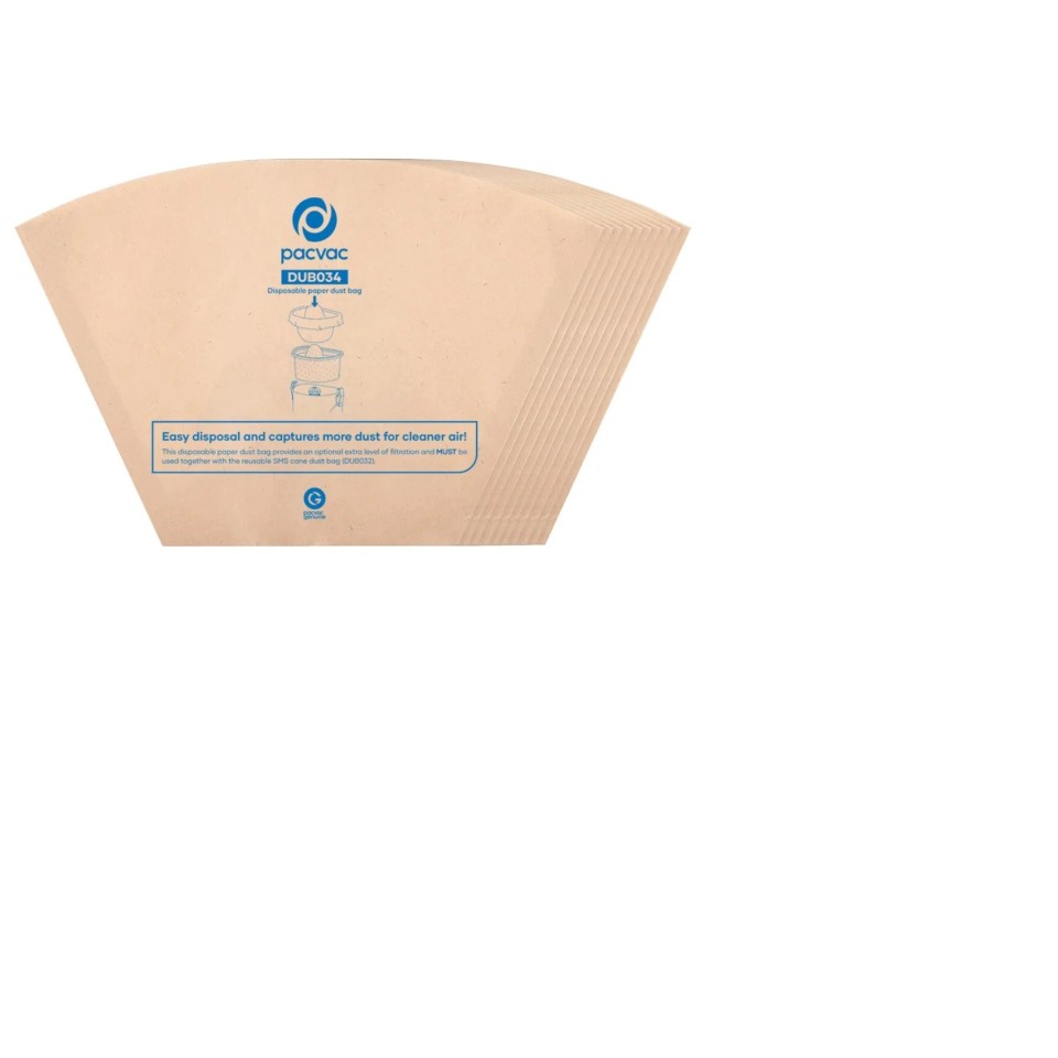 Pacvac Velo 2nd Gen Paper Vac Bags Pack Of 10