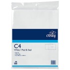 Croxley Wallet Envelope Peel & Seal C4 229mm x 324mm White Pack 25 image