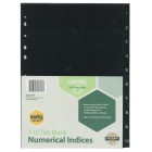 Marbig Enviro 100% Recycled Dividers A4 Black Numbered 10 Tabs image
