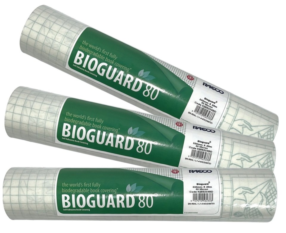 Bioguard 80 Book Covering Biodegradable Adhesive 80mic 375mm x 20m Roll
