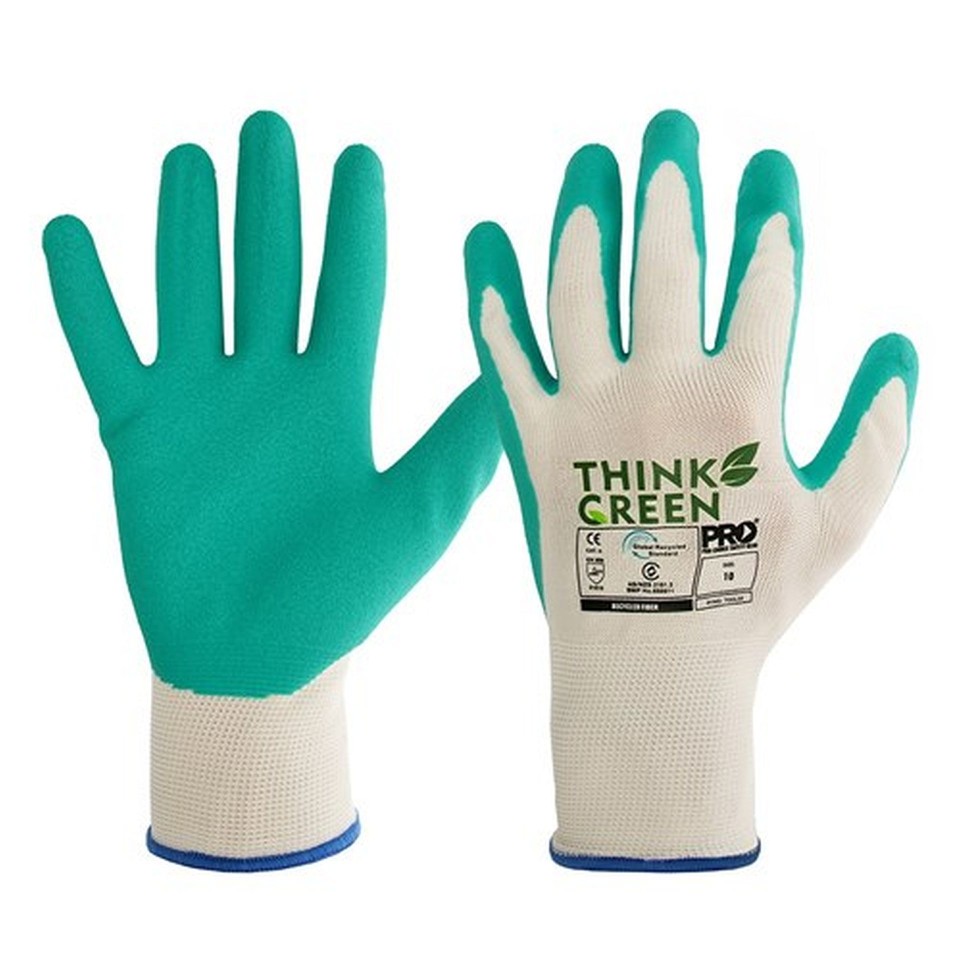 Think Green Latex Grip Recycled Glove Green