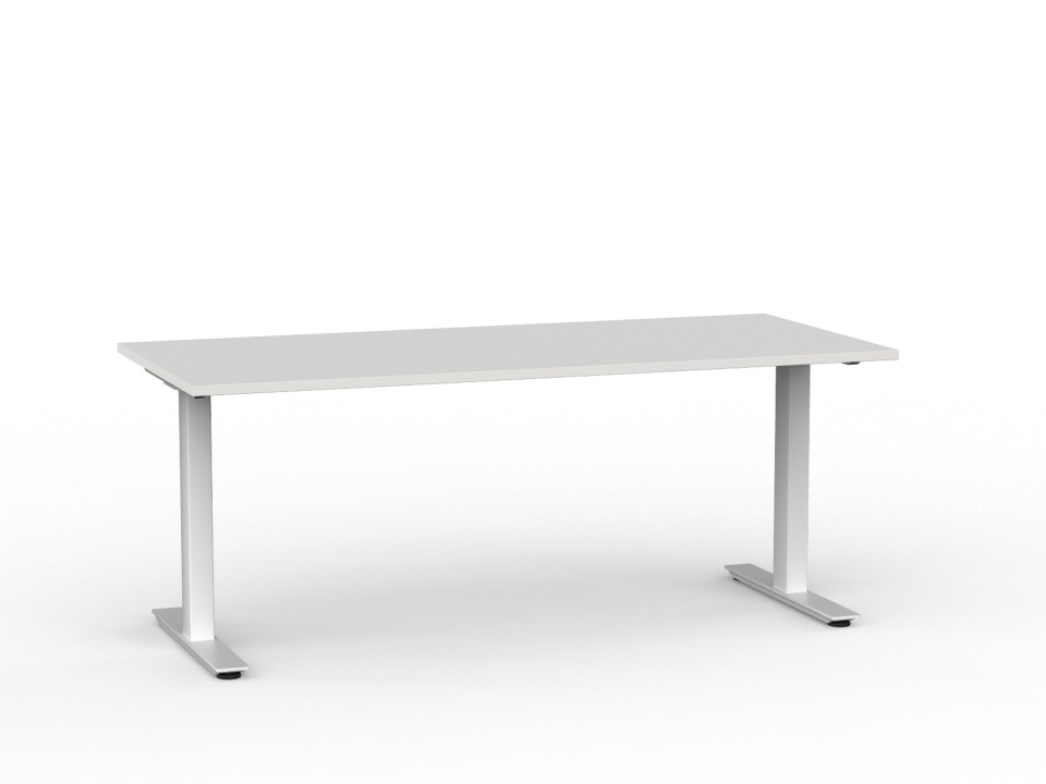 Agile Fixed Desk 1800Wx800Dmm White Top / White Frame