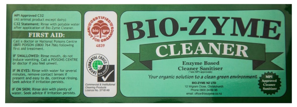 Bio-Zyme Cleaner Label