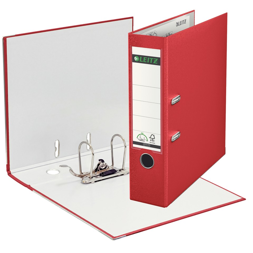 Leitz Lever Arch File 180D Foolscap 80mm Red