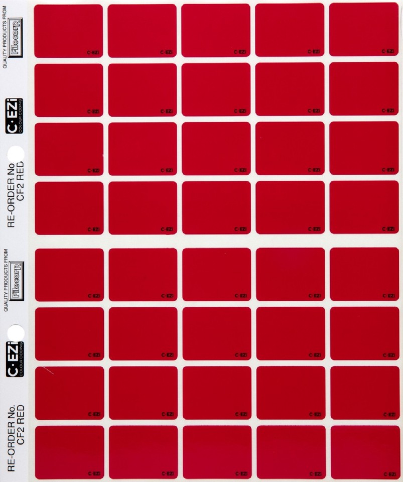 Filecorp C-Ezi Lateral File Labels Colour Flash 24mm Red