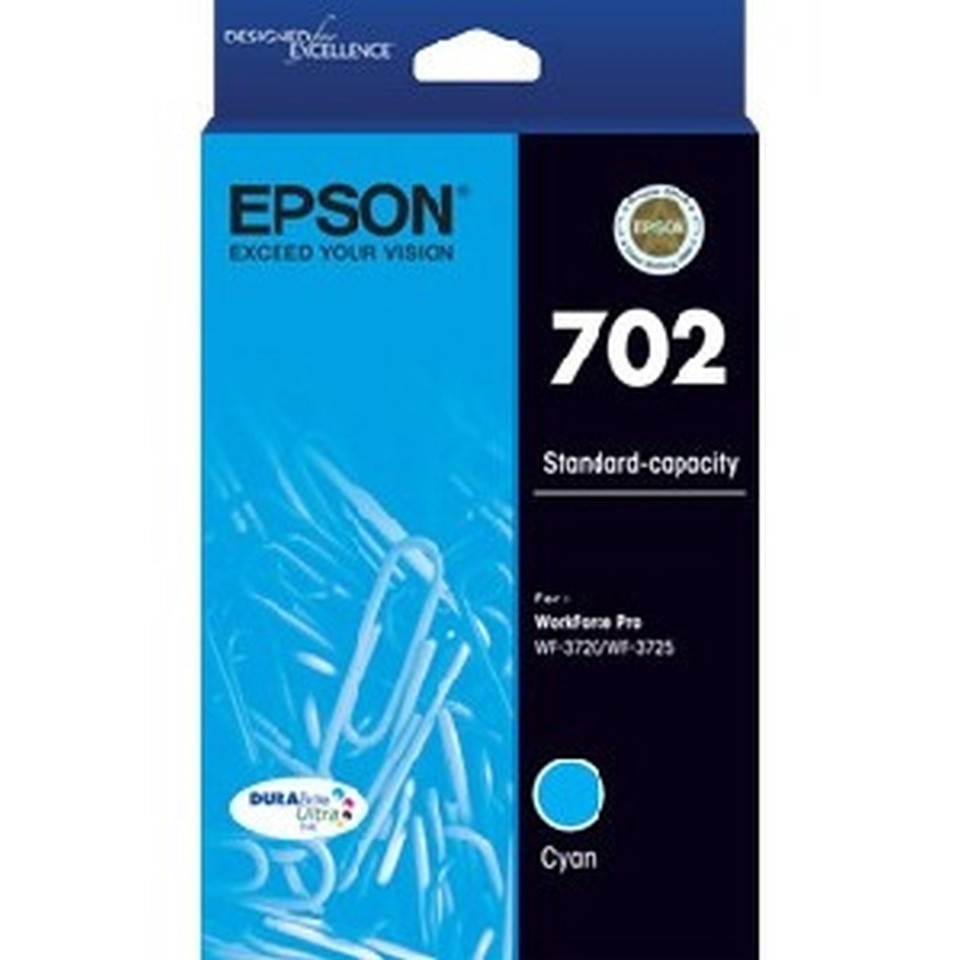 Epson DURABrite Ultra Inkjet Ink Cartridge 702 Cyan