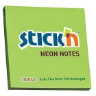 Stick'n Self-Adhesive Notes 76x76mm Neon Green 100 Sheet Pad image