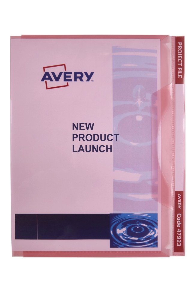 Avery Red Transparent Plastic Project File - Holds 20 Sheets