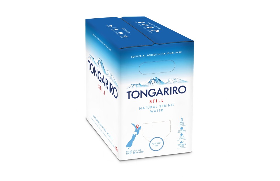 Tongariro Boxed Natural Spring Water 10l