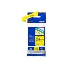Brother TZe-651 P-Touch Laminated Labelling Tape Black On Yellow 24mmx8m image