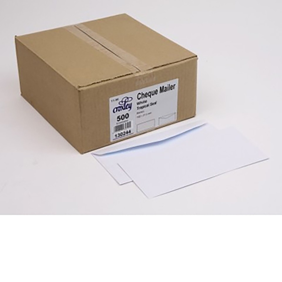 Croxley Cheque Mailer Envelope Tropical Seal FSC Mix Credit 102mm x 215mm White Box 500