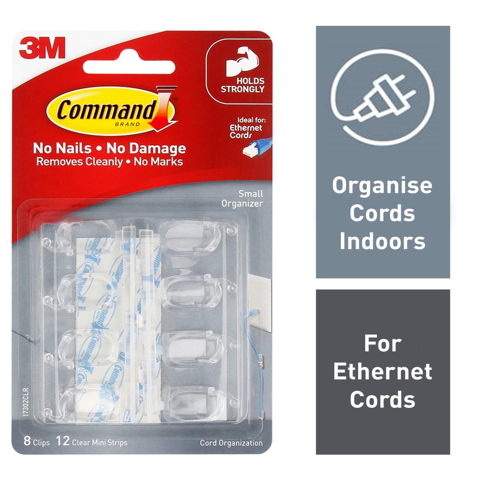 3M Command Cord Organiser Small Pack 8